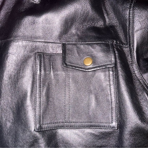 Men’s Midnight Velvet Vintage Black Men’s Leather Jacket Size XXL Zip Up Pockets - Picture 7 of 12